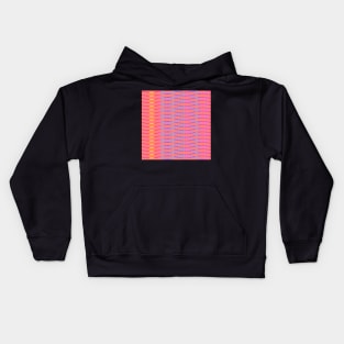 Wavy Lines Rainbow on Pink Kids Hoodie